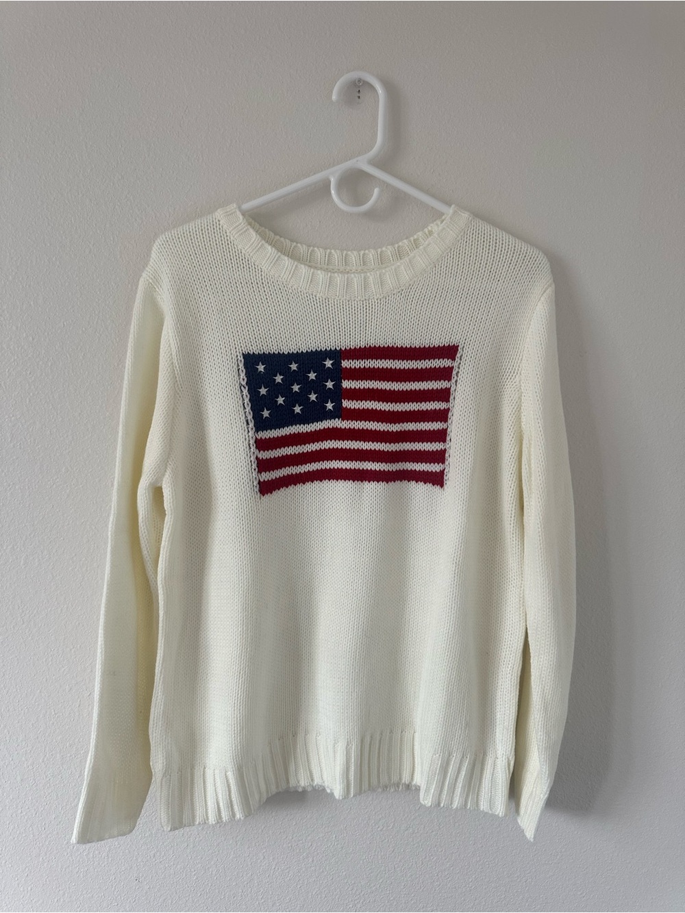 Women’s Boutique Oversized Cream Coastal Flag Knit Sweater